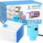 Vacuum Storage Bags for Blankets and Comforters 8 Jumbo Vacuum Seal Bags for Clothing Blankets Bedding with Electric Pump Compression Bag for Travel Luggage Jumbo Space Saver Storage Bag