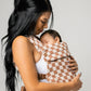 Mabē Monarch Ergonomic Baby Carrier – Premium Cotton Soft Structured Newborn to Toddler Carrier with Hip-Healthy Design, 3 Carry Positions (7-35lbs), Lightweight & Breathable, (Mocha Check)