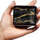 Silver Vintage Pill Box 7 Day Metal Pill Box with Mirror and 8 Compartments Cute Travel Pill Organizer for Purse (Gold and Black Marble)