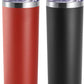 koodee Skinny Tumbler-20 oz Stainless Steel Iced Coffee Tumbler with Straw Vacuum Insulated Traver Coffee Mug with Lid (Canyon Red-Black)