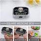 Metal 2 Compartment Pill Organizer Travel Friendly Portable Compact Pill Box Cute Pill Case to Hold Vitamins,Fish Oil,Supplements,Meds,Tablet for Purse,Pocket. (A Skeleton with a Black Background)