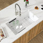 30 White Granite Composite Kitchen Sink - Donsdey 30 Inch White Kitchen Sink Undermount Ledge Workstation Granite Quartz Composite Under Counter Single Bowl Sink Basin
