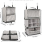 TABITORA Travel Portable Hanging Shelves Closet Organizer Packing Luggage Storage with Multifunctional and Foldable Invisible Compartment,Lightweight, for Suitcase, RV,Closet…lightgrey,XL