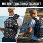 PLUSINNO Fishing Backpack with Floating Fishing Net, Tackle Boxes, Waterproof Sling Tackle Bag For Fish Gear With Rod Holder, Gifts for Men