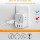 Italy Travel Plug Adapter 2 Pack, TESSAN Italy Power Adaptor with 4 Outlets 3 USB Charger (1 USB C Port), Type L Adapter for US to Chile Ethiopia Libya Syria Tunisia Uruguay