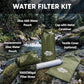 Tactiko Survival 20oz/600ml Purifying Water Bottle Filter Kit - Filter 265 Gal. Water from Rivers, Lakes & Streams - SGS Certified - UF Membrane, Activated Carbon - Camping, Hiking, Emergency (Green)