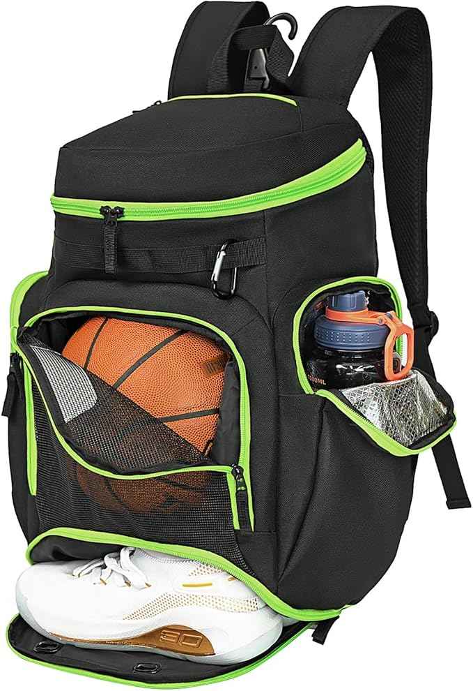 LARIPOP Basketball Backpack Bag with Ball Compartment Ventilated Shoe Compartment for Men Youth Soccer Volleyball Training