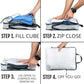 Large Compression Packing Cubes 6 Piece Set for Travel with Lightweight Laundry Bag for Carry-On Suitcase by TRIPPED Travel Gear (White) - Roamly