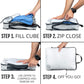 Large Compression Packing Cubes for Travel-Packing Cube Luggage Organizers 4 Piece Set for Checked Luggage-Ultralight, Expandable/Compression Bags by TRIPPED Travel Gear (White 4 Piece) - Roamly