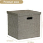 Posprica Storage Bins with Lids,13×13×13 Foldable Storage Cube Baskets Boxes Fabric Drawers for Closet Shelf Cabinet Bookcase,Set of 4,Coffee