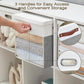 Fabric Storage Cubes with Clear Windows and Lids, 13'' Foldable Storage Bins with 3 Handles, Decorative Storage Boxes for Home, Bedroom, Closet, Office (Gray & White)