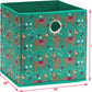 SIMPLE HOUSEWARE 10-Inch Collapsible Fabric Cube Storage Bin with Handles, Printed Design, 6 Pack, Green