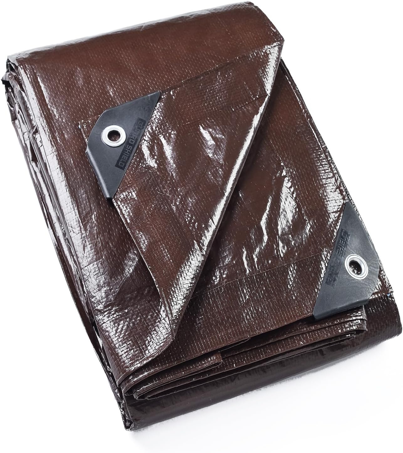 GUARD SHIELD Brown Tarp 12x12 Feet Waterproof Tarps Lightweight Camping Tarp Outdoor Multi Purpose Poly Cover 6mil