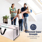 12 Pack Large Strong Moving Bags with Zippers & Carrying Handles - Water-Resistant - Heavy Duty Storage Tote for Space Saving, Fold Flat, Alternative to Moving Box (Semi-Transparent)