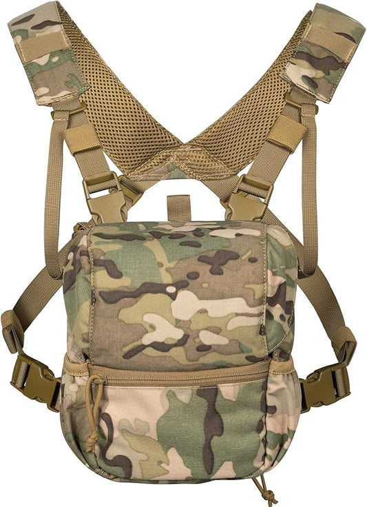 VISMIX Binocular Harness, Adjustable Binocular Harness Chest Pack with Rain Cover for Hunting Hiking Shooting