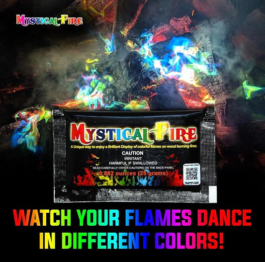 Mystical Fire Color Changing Packets Fire Pits Campfire Enchanted Multi-Color Magical Fun for Indoor Fireplace or Outdoor Use 0.882 Ounces 12 Pack