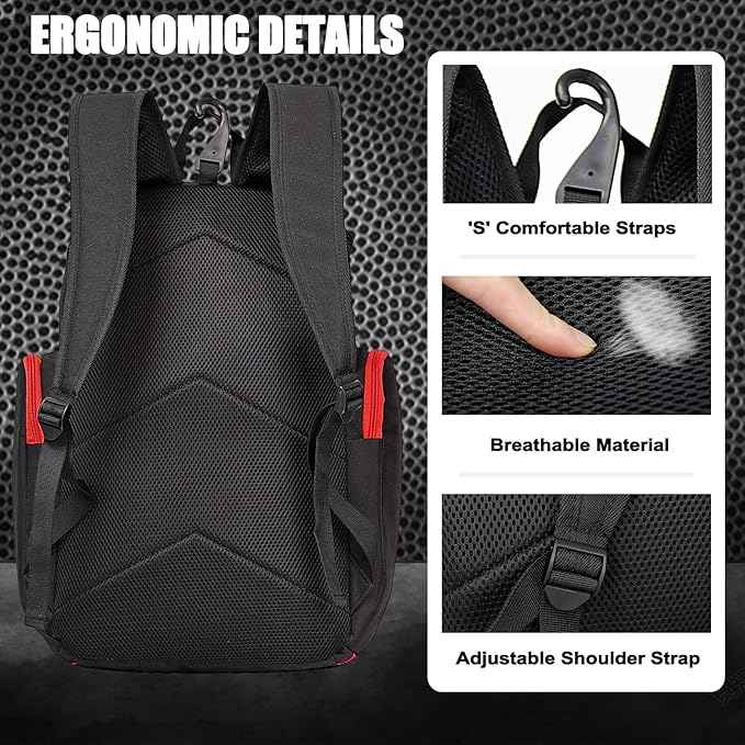 LARIPOP Basketball Backpack Bag with Ball Compartment Ventilated Shoe Compartment for Men Youth Soccer Volleyball Training