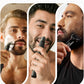 [2025 Upgraded] Beard & Nose Hair Trimmer Kit, [All-in-One] 12 in 1 Rotating Comb, Travel Body Hair Electric Shaver for Men, USB-C Fast Charging, Painless Razor Waterproof Wet/Dry, Black(Pack)