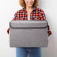Large 17" 42 Quarts Collapsible Stackable Storage Bins with Lids [3-Pack] Foldable Fabric Linen Storage Boxes Cube, Closet Organizer Baskets with Label for Home (16.7 x 12 x 12, Gray)