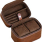 Gift Set 6 Slot Leather Watch Box with Valet Drawer - Luxury Watch Case Display Organizer, Microsuede Liner, Locking Jewelry Box, Mens Storage Boxes Holder Large Glass Top (Tan/Brown Gift Set)
