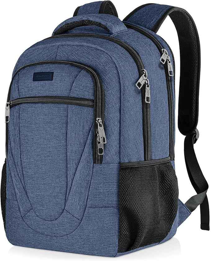 BIKROD Backpack for Woman and Men, Travel Laptop Backpack, Waterproof College Back Pack for 15.6 IN Laptop Backpack, Adult Business Computer Travel Backpack, Blue
