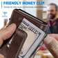 Wallet for Men with Money Clip Coins Pocket ID Window Gift Boxed,Slim Smart Front Pocket RFID Blocking Wallet Pop-up Card Holder in Magnetic Leather Flip 3.9"x 2.7"
