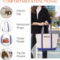 CB STATION Medium Classic Canvas Tote Bag for Women, Top Zipper Closure, Outer Pocket, Daily Essentials, Groceries, Traveling