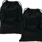 ZENPAC Shoe Bags for Storage, Black Duster Flannel Drawstring Pouch, Washable Breathable Cotton Fabric Cloth for Boots, Travel, Luggage, 12x17, 2 Pack