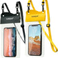 Large Waterproof Phone Pouch 2 Pack, IPX8 Waterproof Cell Phone Case Dry Bag Compatible with iPhone 15 14 13 12 Pro Max, Galaxy S23 Ultra S22 Pixel 4 XL Phone Up to 7.5", Black+Yellow