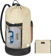 BALEINE 120L Laundry Bag Backpack, 900D Oxford Fabric Large Travel Laundry Bags with Shoulder Straps and 2 Mesh Pockets for College Dorm, Apartment, Laundromat (Beige, 120L)