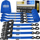 AUGO Heavy Duty Ratchet Straps & Soft Loops – Pack of 4 Extra Strong 1.5” by 15’ Ratchet Straps w/S-Hook Safety Latches & 4 Soft Loop Tie Downs – 4400Lb Break Strength for Motorcycles, ATVs, Etc.