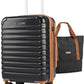 LIGHT FLIGHT Luggage Sets, Carry On Luggage 22x14x9 Airline Approved, Carry On Travel Bag Suitcases with Wheels, Expandable Hardside Lightweight Rolling with TSA Lock 2-Piece Set (DB/20),Black/Brown