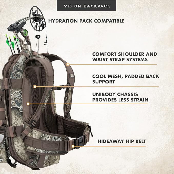 Insights Hunting by frogg toggs - The Vision Bow Pack, Camouflaged Hunting Pack, Realtree EXCAPE