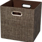 Storage Bins Cube Containers Boxes,Thick and Heavy Duty Fabric Drawers, 11×11 inch- Set of 4,Brown