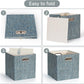 Posprica Storage Basket Bins,11×11×11 Foldable Storage Cube Boxes Fabric Drawer for Closet Shelf Cabinet Bookcase - Set of 4,Teal