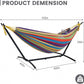 Lazy Daze Hammocks Double Hammock with 9 ft Space-Saving Steel Stand Includes Portable Carrying Case, 450 Pounds Capacity (Purple Stripes)