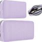 Universal Electronics Accessories Bag Pouch, 2-Pack Portable Soft Carrying Case Bag Wire Cable Organizer for Hard Drive, Power Adapter, Laptop Mouse, Cosmetics Kit, Cell Phone, Small+Big-Purple