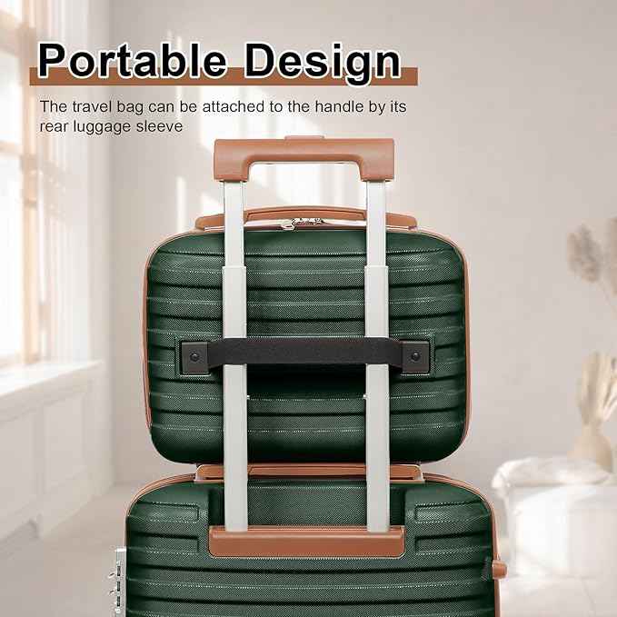 Joyway Luggage Set 3 Piece Suitcase Sets with Spinner Wheel,Hardside Expandable Travel Laggage with TSA Lock (13/20/24/28 Green brown