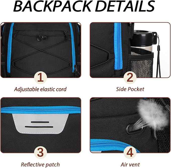 LARIPOP Basketball Bag, Sports Backpack with Ball Holder & Shoe Compartment, Water Resistant Gym Bag for Soccer Volleyball Travel