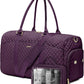Weekender Travel Duffle Bag for Women - Carry on Bag with Shoe Compartment Overnight Bags with Toiletry Bag Wet Pocket Weekend Traveling Yoga Gym Hospital Bags for Labor and Delivery Purple