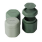 Cadence Travel Containers Haircare Capsule Set - Magnetic Containers with Lids,Carry On Travel Essentials For Women/Men - 3 Flex Mediums (1.32oz) - Shampoo, Conditioner & Comb Icon Labels - Evergreen