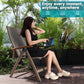 Adjustable Folding Chair, Indoor & Outdoor Balcony, Patio Porch, Garden Lawn, Pool, for Comfortable Foldable Chairs, Portable Cozy Recliner, Metal Frame with Teak armrest, Durable