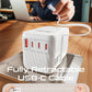 LENCENT 85W Universal Travel Adapter with Retractable USB C Cable, GaN International Plug Adapter with 3 Type C &1 USB A Ports Fast Charging, Worldwide Outlet Converter for US to European EU UK AUS