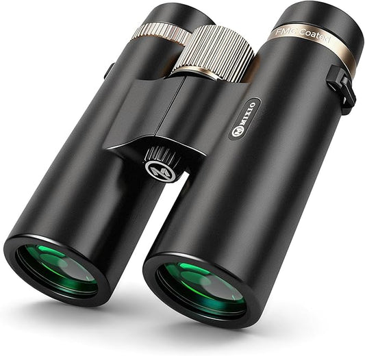 12x42 UHD Binoculars for Adults High Powered Waterproof Large View with Clear Vision & Compact Binocular Essentials for Hunting Camping Cruise Travel Bird Watching Sports