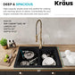 KRAUS Forteza 33-inch Drop In/Undermount 60/40 Double Bowl Granite Kitchen Sink in Grey, KGD-50GREY