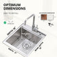 COMLLEN 17x19 Inch Drop in Bar Sink, Outdoor Sink 304 Stainless Steel Kitchen Workstation, 16 Gauge 9 Inch Deep Brushed Nickel, RV Laundry Utility Kitchen Sinks with Cutting Board Grid Drain