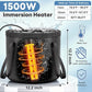 Portable Shower with Heater 1500W Camping Water Heater with Shower Head 3 Spray Modes, 6000mAh Rechargeable Shower Pump with LED Display Foldable Bucket Outdoor Showering for Hiking RV Car Travel Pet