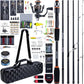 Goture Spinning Fishing Rod & Reel Combo with Carrier Bag,6.6-9FT,Spin Reels, Lures Kit, Pliers, Braided Line, Fish Gripper, Carbon Fiber Freshwater Fishing Rod Full Kit for Starter