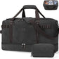 ZOMFELT Travel Duffle Bag for Men, Waterproof Canvas Overnight Duffel Bag with Removable Dividers & Shoe Compartment, Carry On Weekender Gym bag, Multi-Pocket & Vintage Design (Washed Black) - Roamly