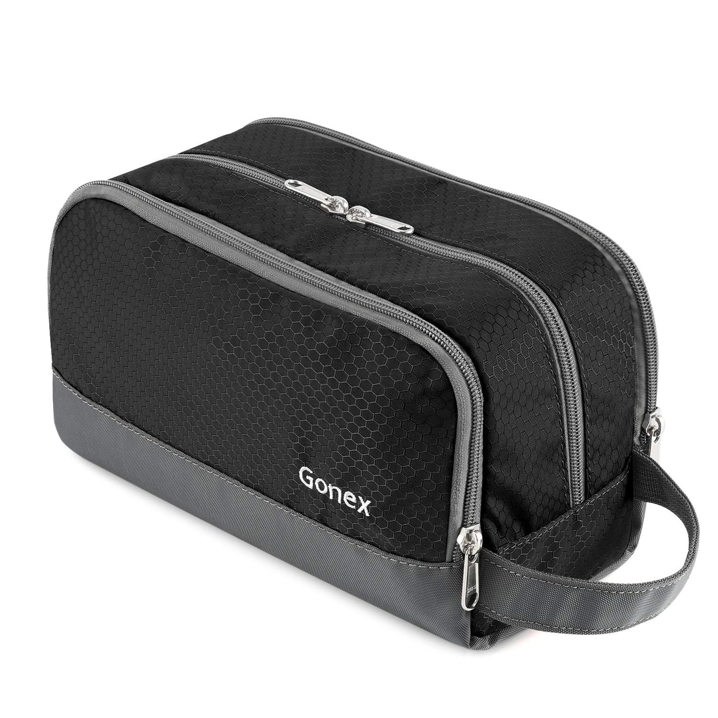 Gonex Travel Toiletry Bag Nylon, Dopp Kit Shaving Bag Toiletry Organizer Black - Roamly